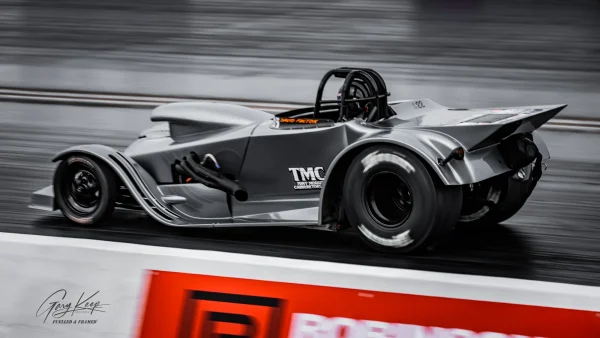 David Fulton racing at Santa Pod in a 27 Brogie T Roadster
