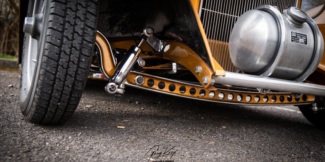 Vintage Chassis Works Dropped n Drilled I-Beam Axle - The Curve I traced for the frame
